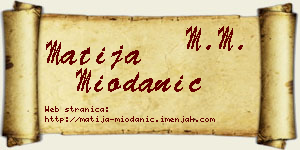 Matija Miodanić vizit kartica